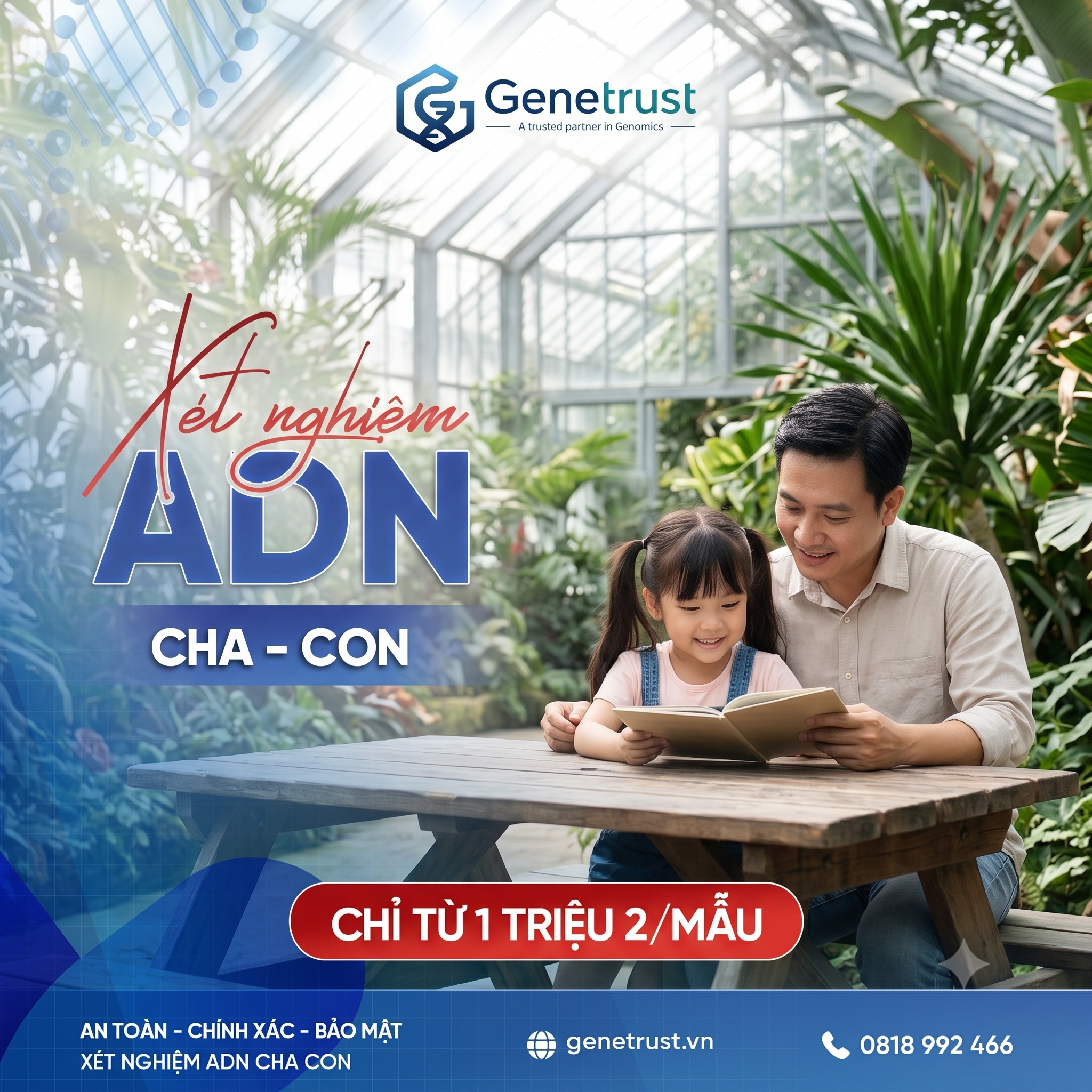 Xét nghiệm ADN (Pháp lý - 2 mẫu)